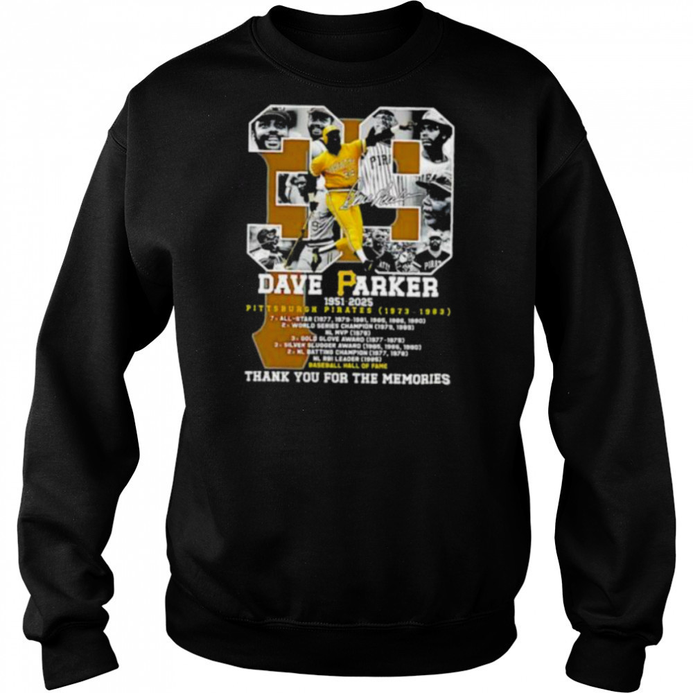 Dave Parker #39 Pittsburgh Pirates 1951 2025 thank you for the memories signature shirt Hoodie