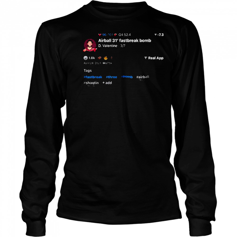 Denzel Valentine Airball 31 Fastbreak Bomb Shirt Long Sleeved
