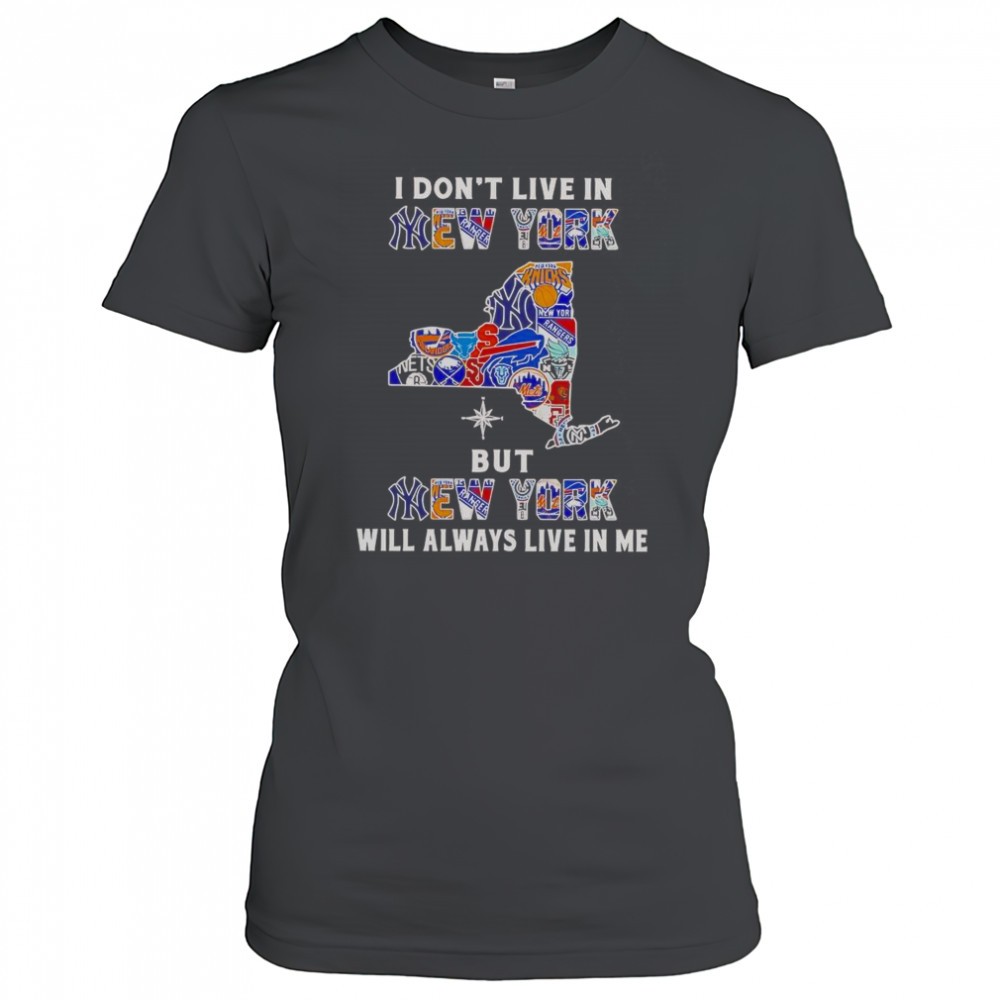 I Don’t Live In New York But New York Will Always Live In Me Sport Teams T-Shirt Women's T-shirt