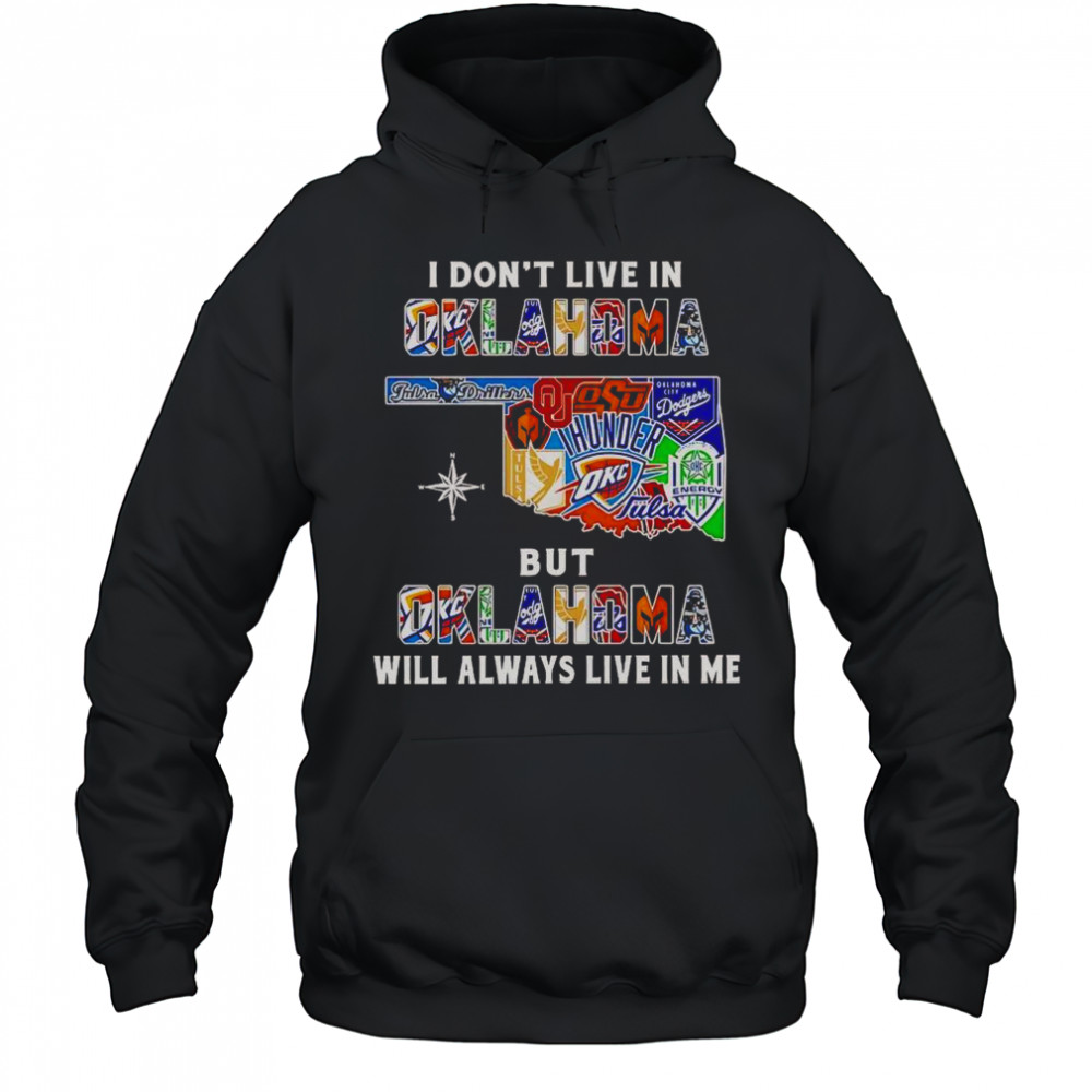 I Don’t Live In Oklahoma But Oklahoma Will Always Live In Me Sport Teams T-Shirt Hoodie