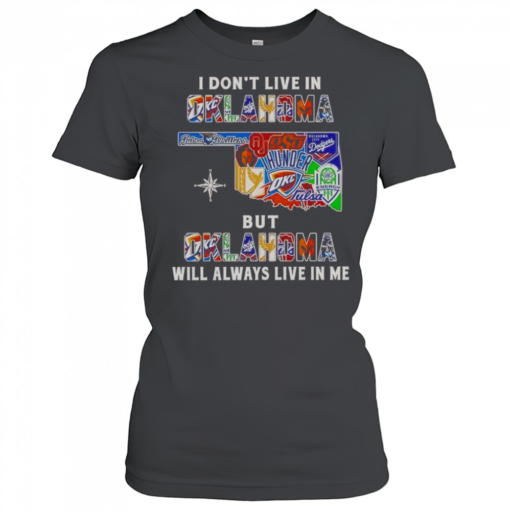 I Don’t Live In Oklahoma But Oklahoma Will Always Live In Me Sport Teams T-Shirt Women's T-shirt