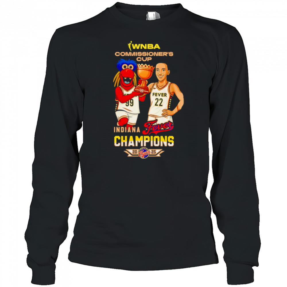 Indiana Fever Caitlin Clark Wnba Commissioners Cup Champions 2025 cartoon shirt Long Sleeved