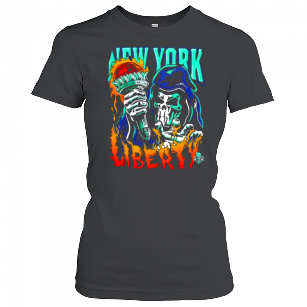 New York Liberty Torch player skeleton shirt Women's T-shirt