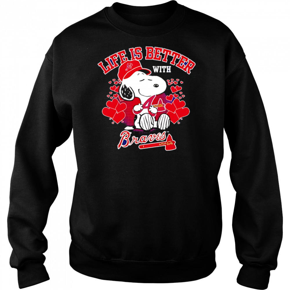 Snoopy Life is better with Braves shirt Hoodie
