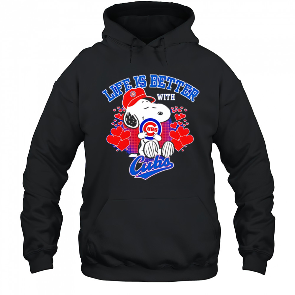 Snoopy Life is better with Cubs shirt Hoodie