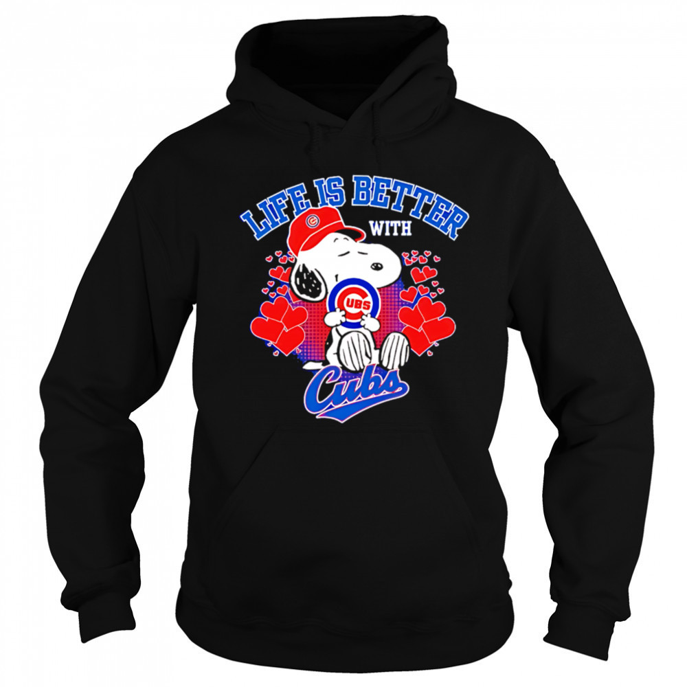 Snoopy Life is better with Cubs shirt Sweatshirt