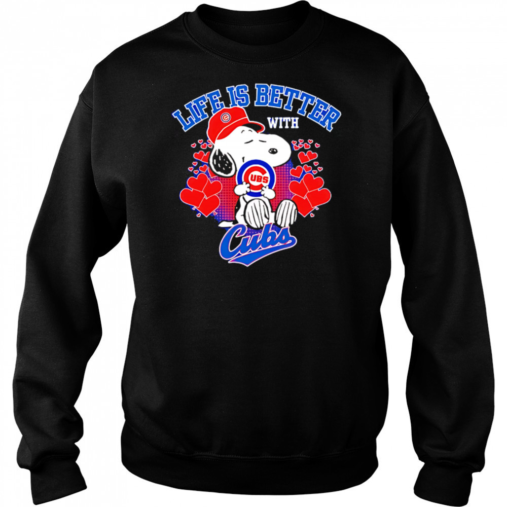 Snoopy Life is better with Cubs shirt Hoodie