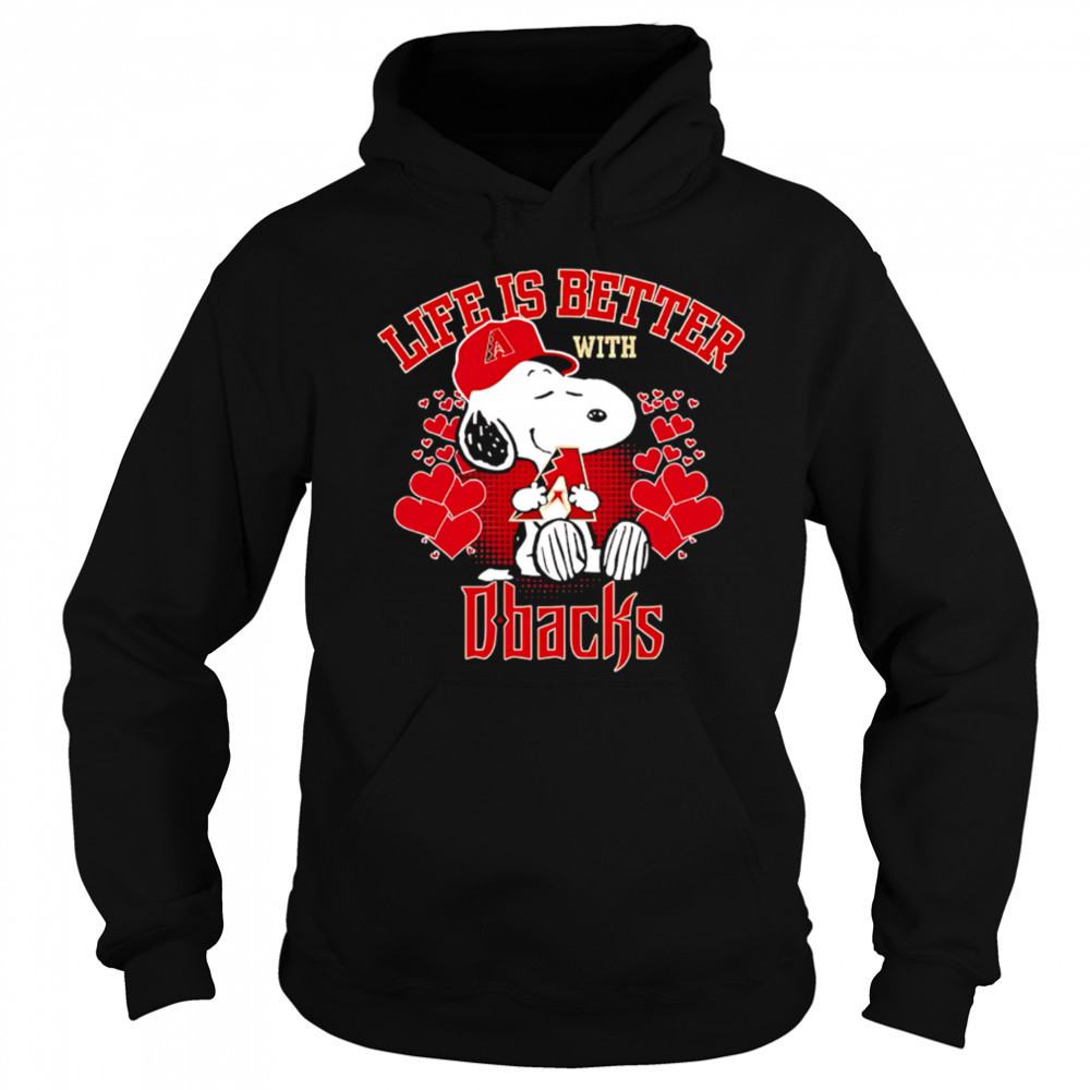 Snoopy Life is better with D-Backs shirt Sweatshirt