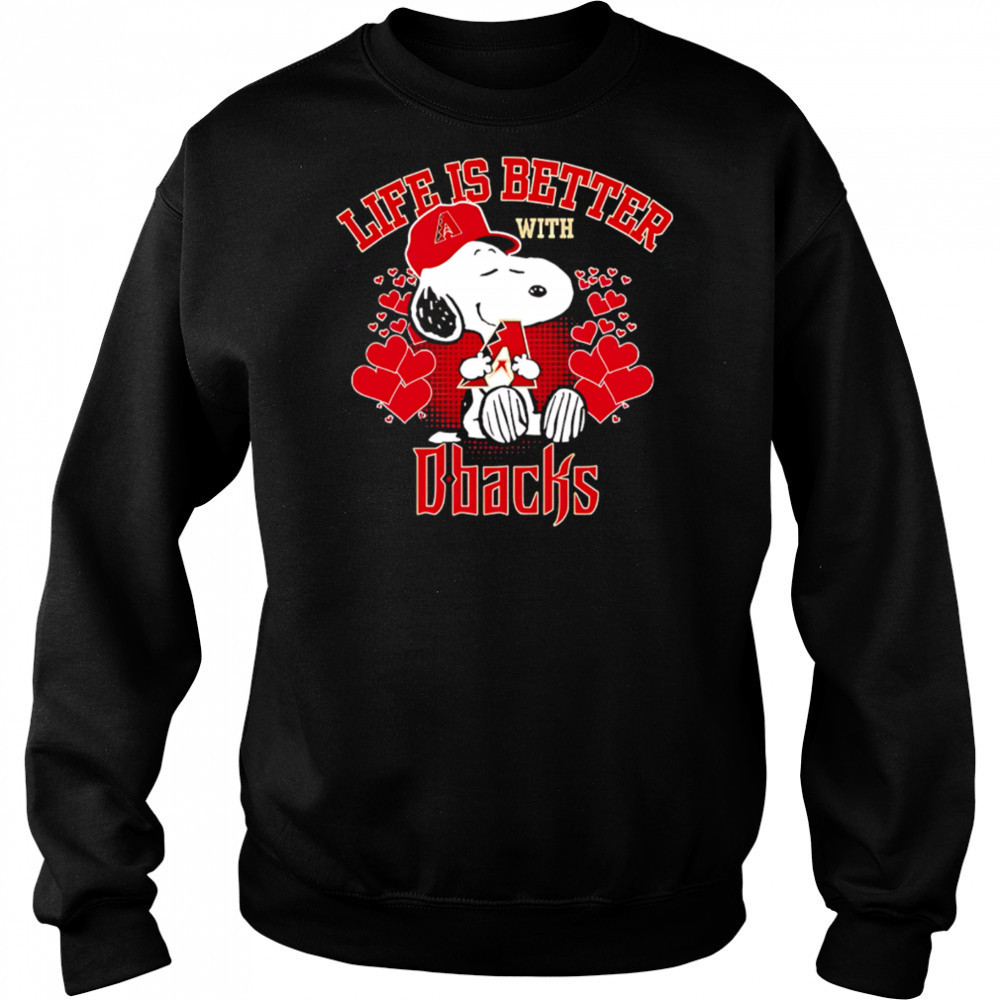 Snoopy Life is better with D-Backs shirt Hoodie