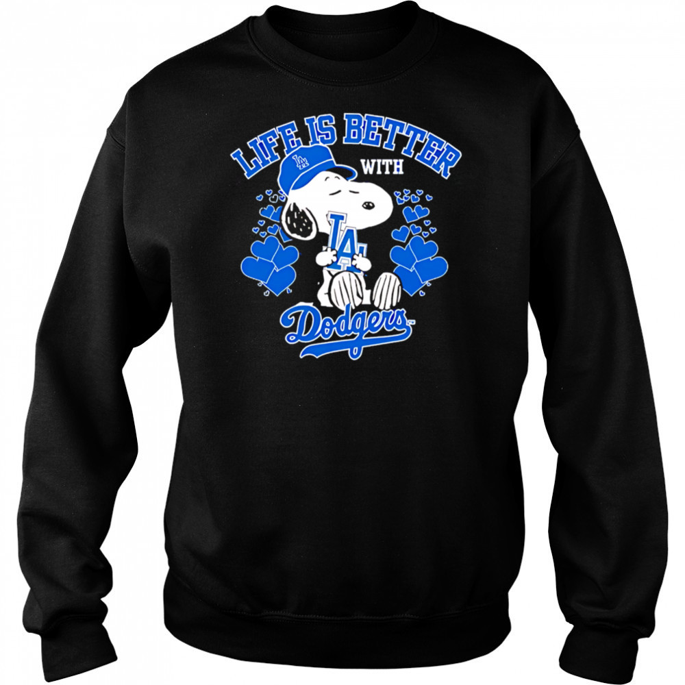 Snoopy Life is better with Dodgers shirt Hoodie