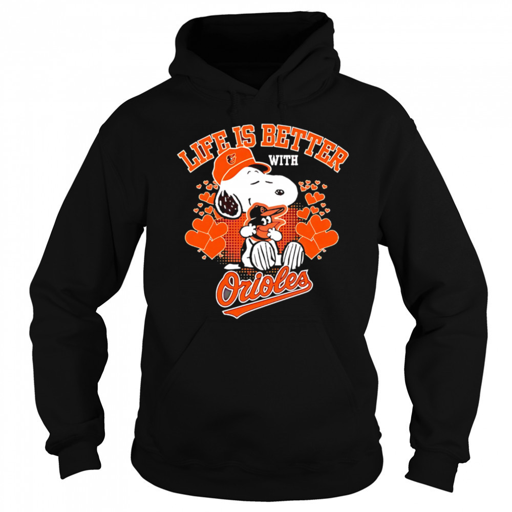 Snoopy Life is better with Orioles shirt Sweatshirt