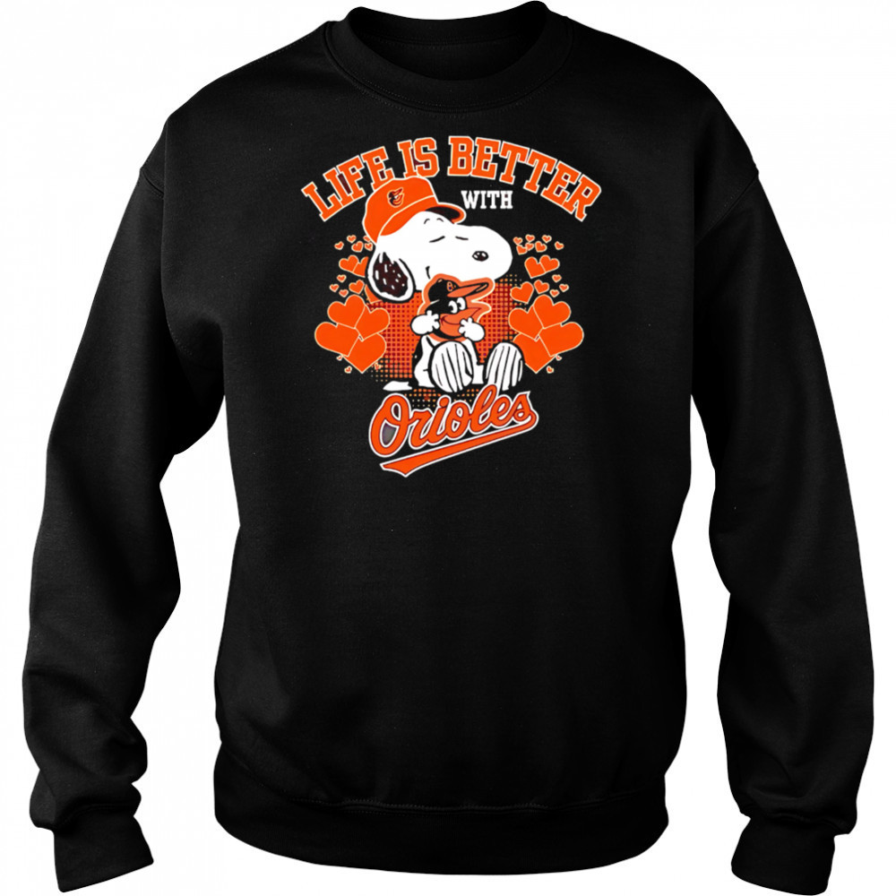 Snoopy Life is better with Orioles shirt Hoodie