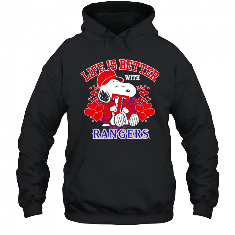Snoopy Life is better with Rangers shirt Hoodie