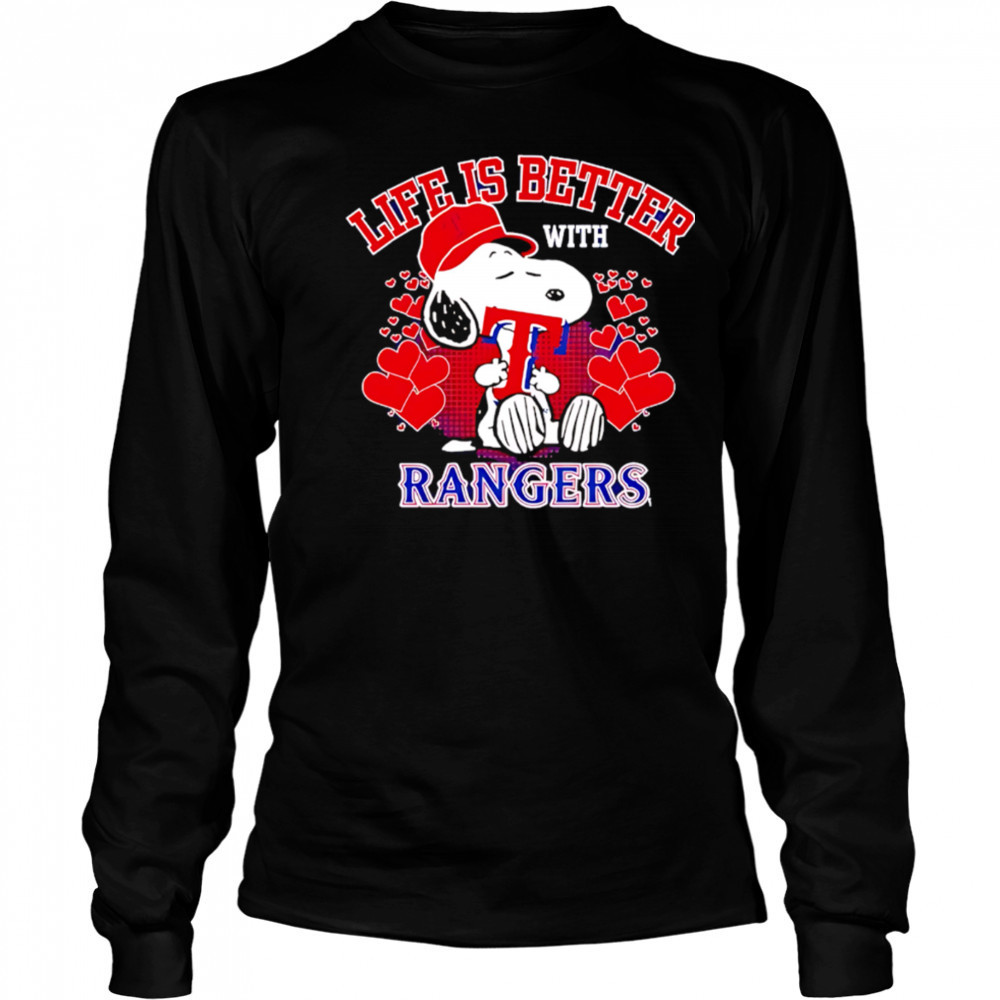 Snoopy Life is better with Rangers shirt Long Sleeved