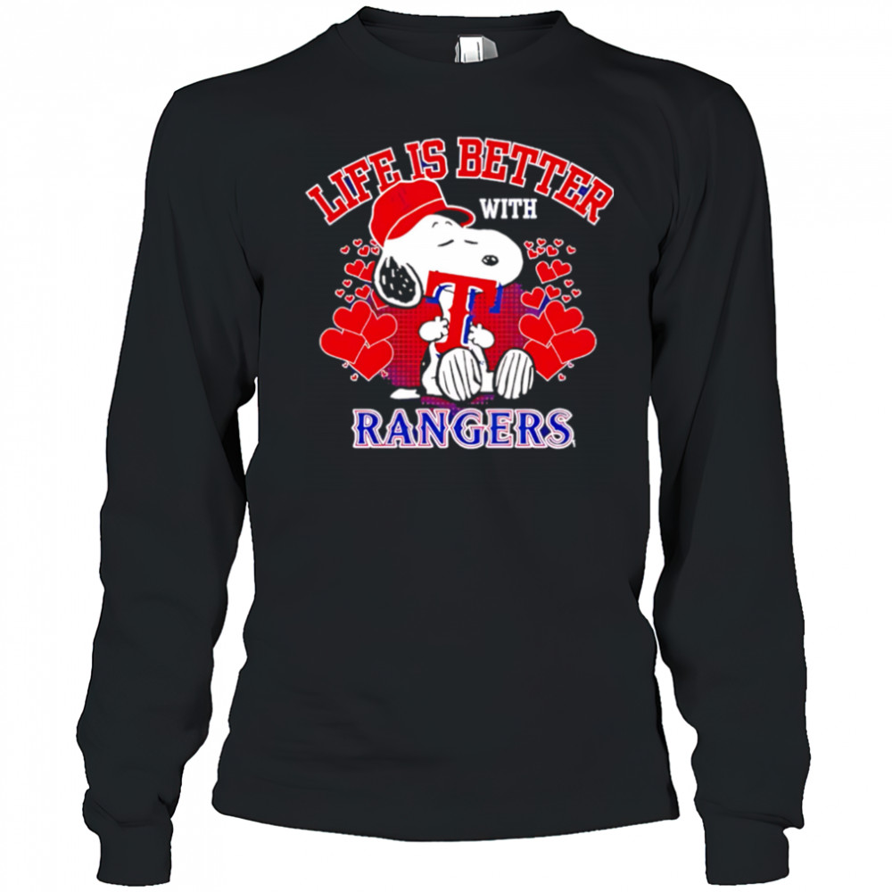 Snoopy Life is better with Rangers shirt Long Sleeved