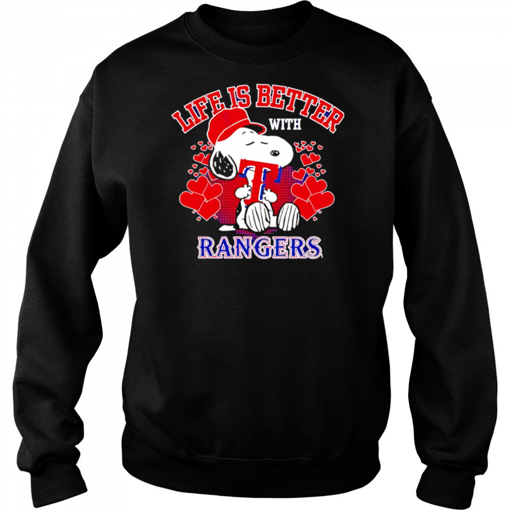 Snoopy Life is better with Rangers shirt Hoodie