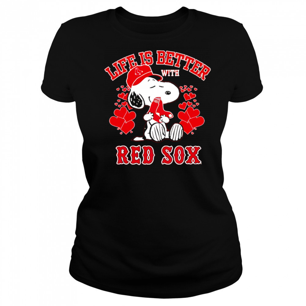 Snoopy Life is better with Red Sox shirt Women's T-shirt