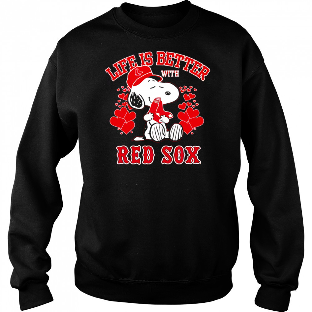 Snoopy Life is better with Red Sox shirt Hoodie
