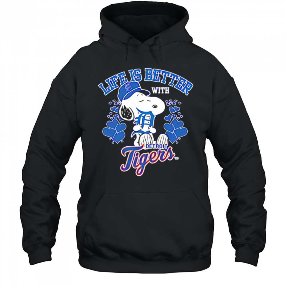 Snoopy Life is better with Tigers shirt Hoodie