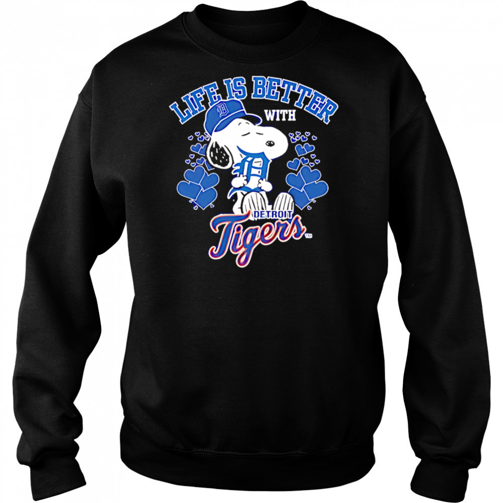 Snoopy Life is better with Tigers shirt Hoodie