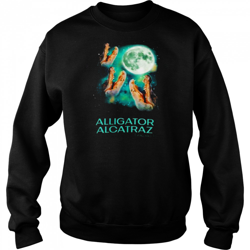 Three Alligator Alcatraz Everglades Florida under moon shirt Hoodie