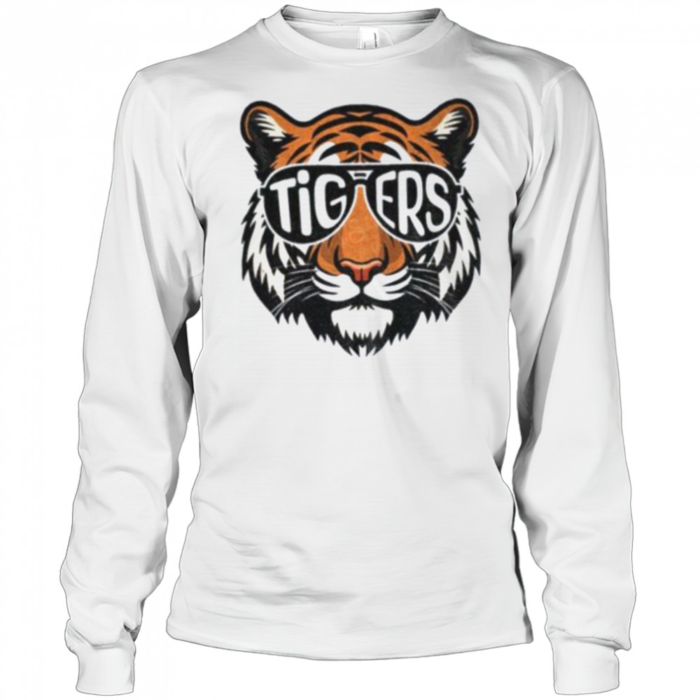 Tigers Sunglasses Graphic Detroit Baseball shirt Long Sleeved