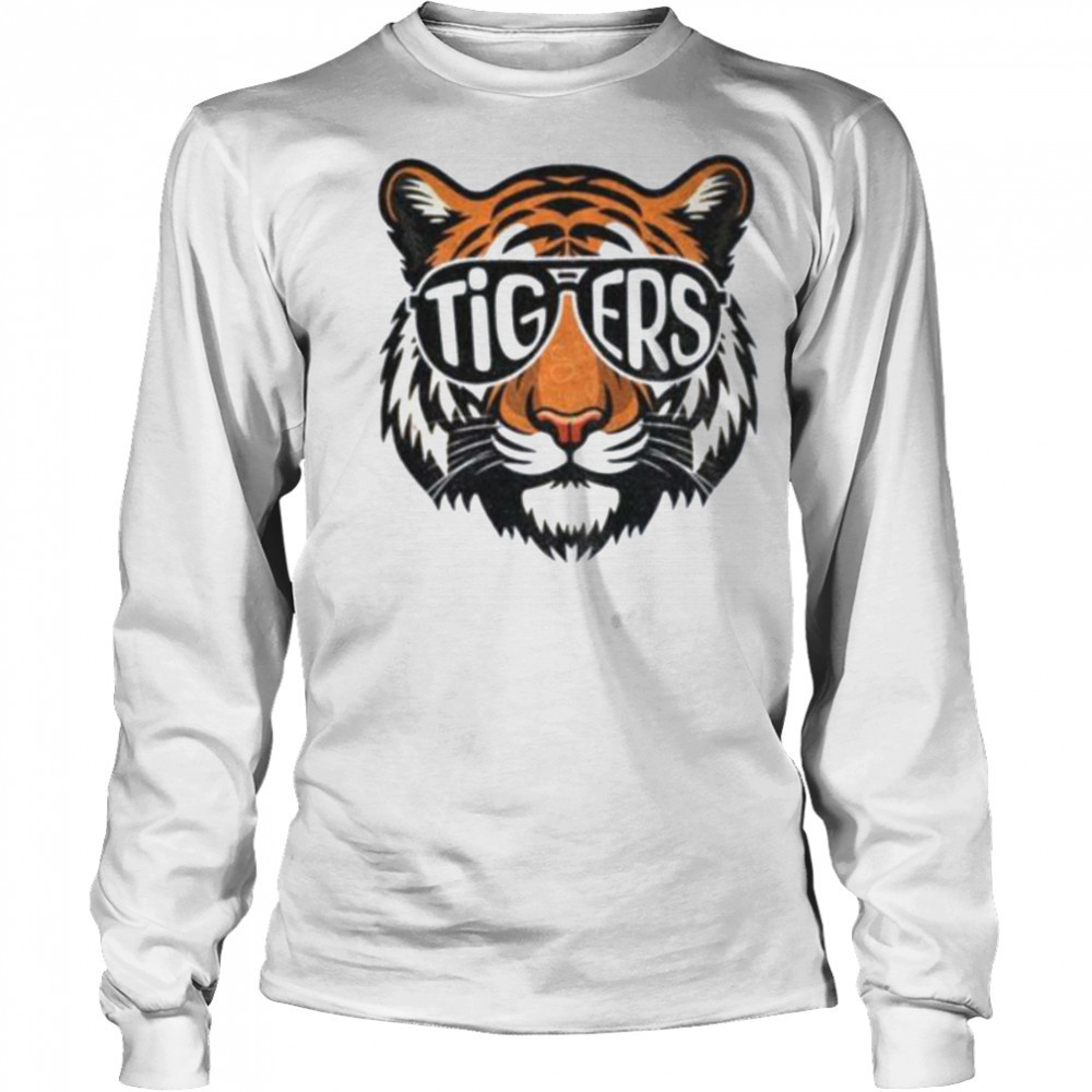 Tigers Sunglasses Graphic Detroit Baseball shirt Long Sleeved