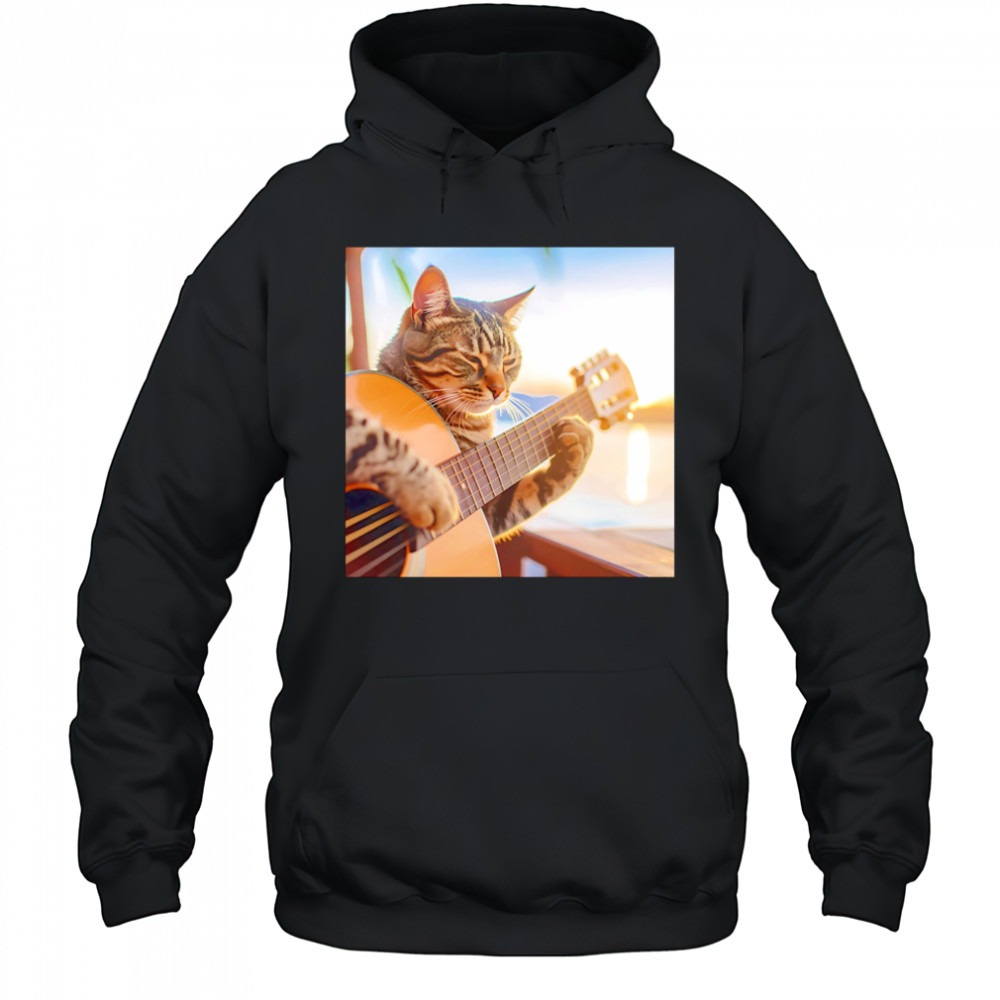 Acoustic Cat guitar shirt Hoodie