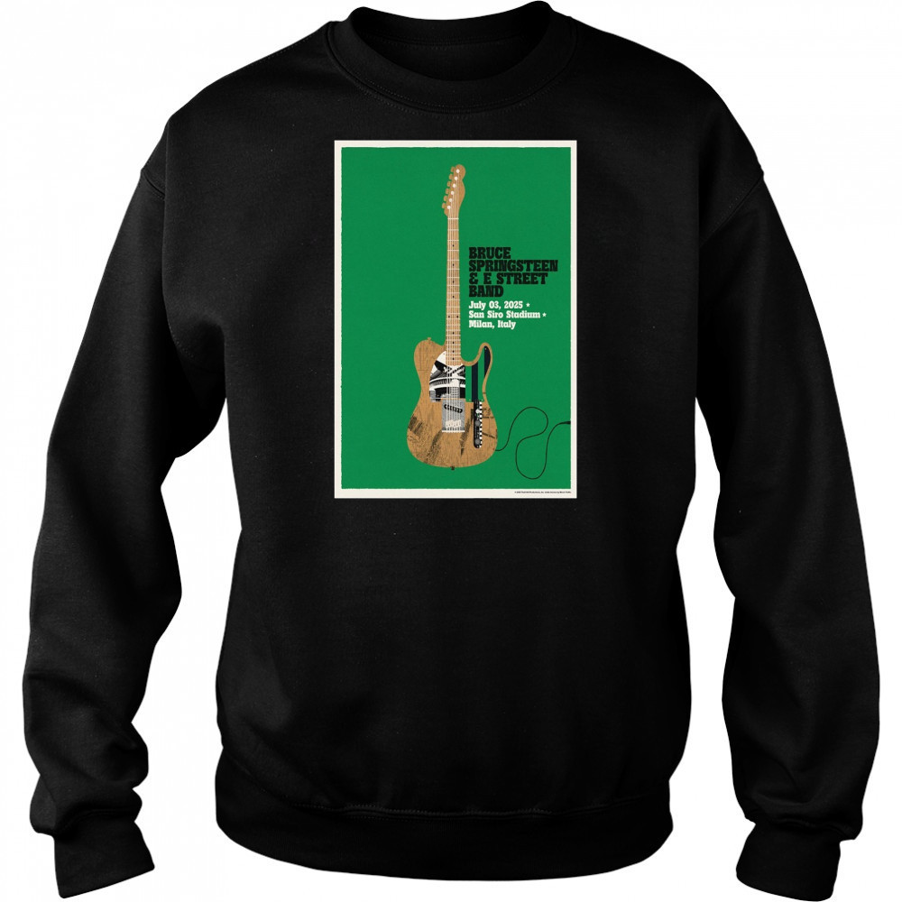 Bruce Springsteen And The E Street Band Tour Poster July 3 2025 In Milan Italy T-Shirt Hoodie