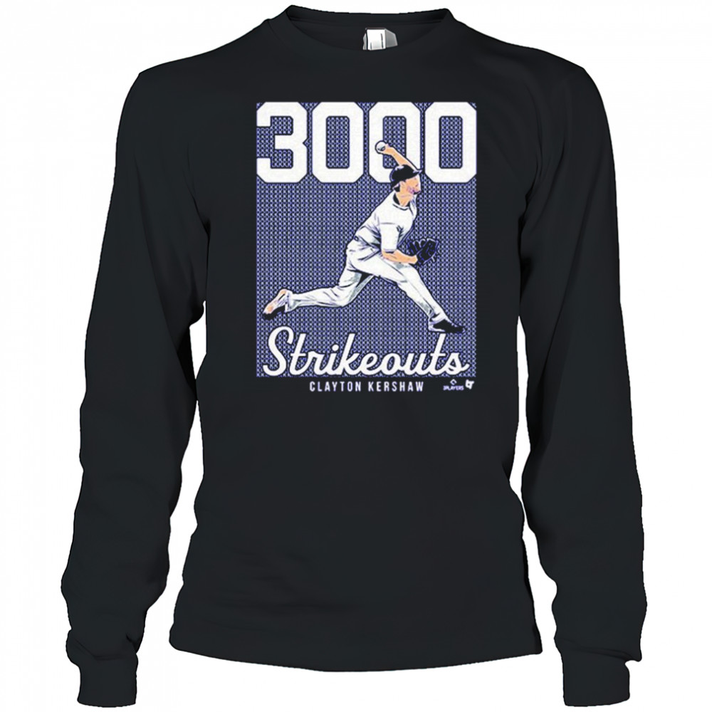 Clayton Kershaw 3,000 Strikeouts T-shirt Long Sleeved