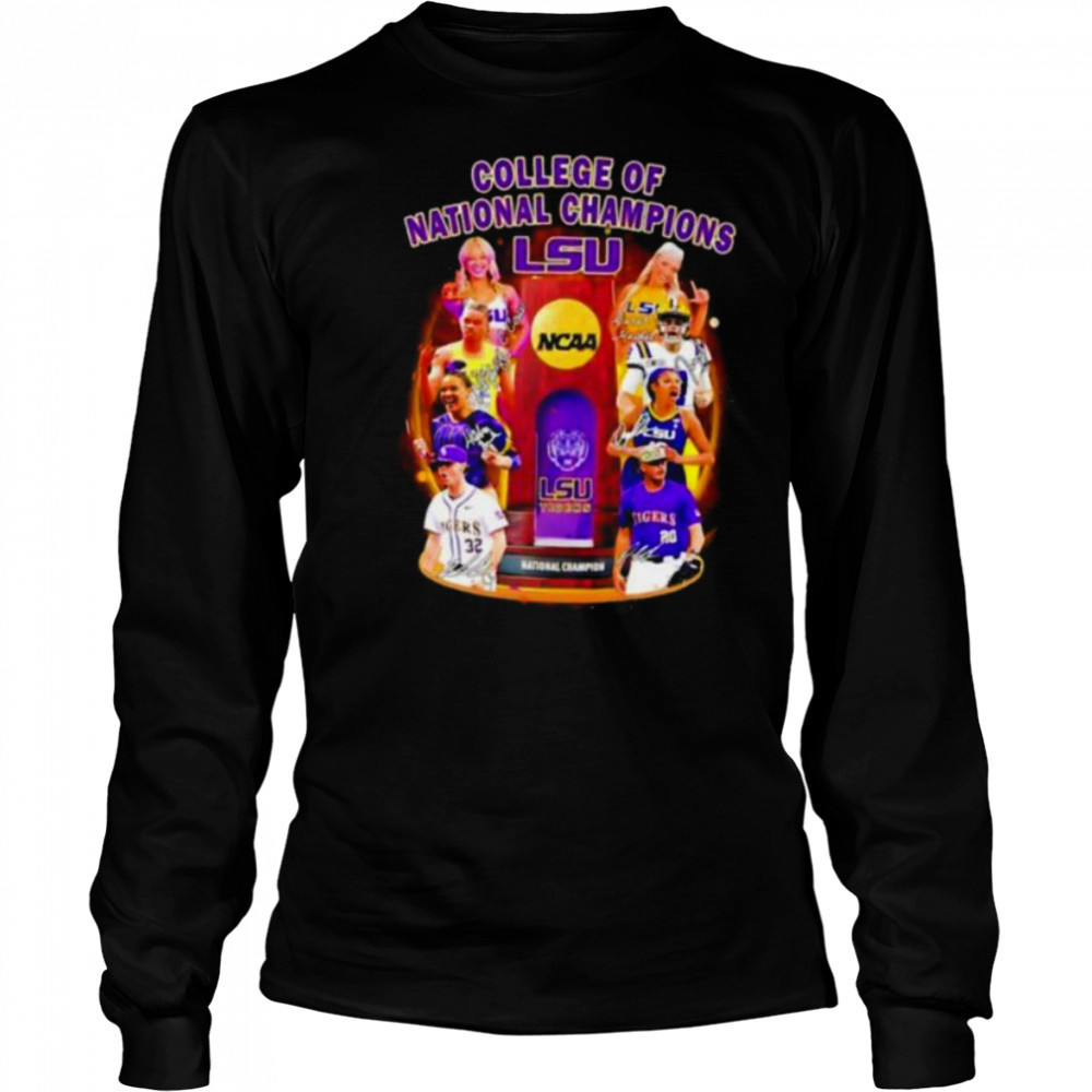 College of National Champions LSU Tigers signature shirt Long Sleeved