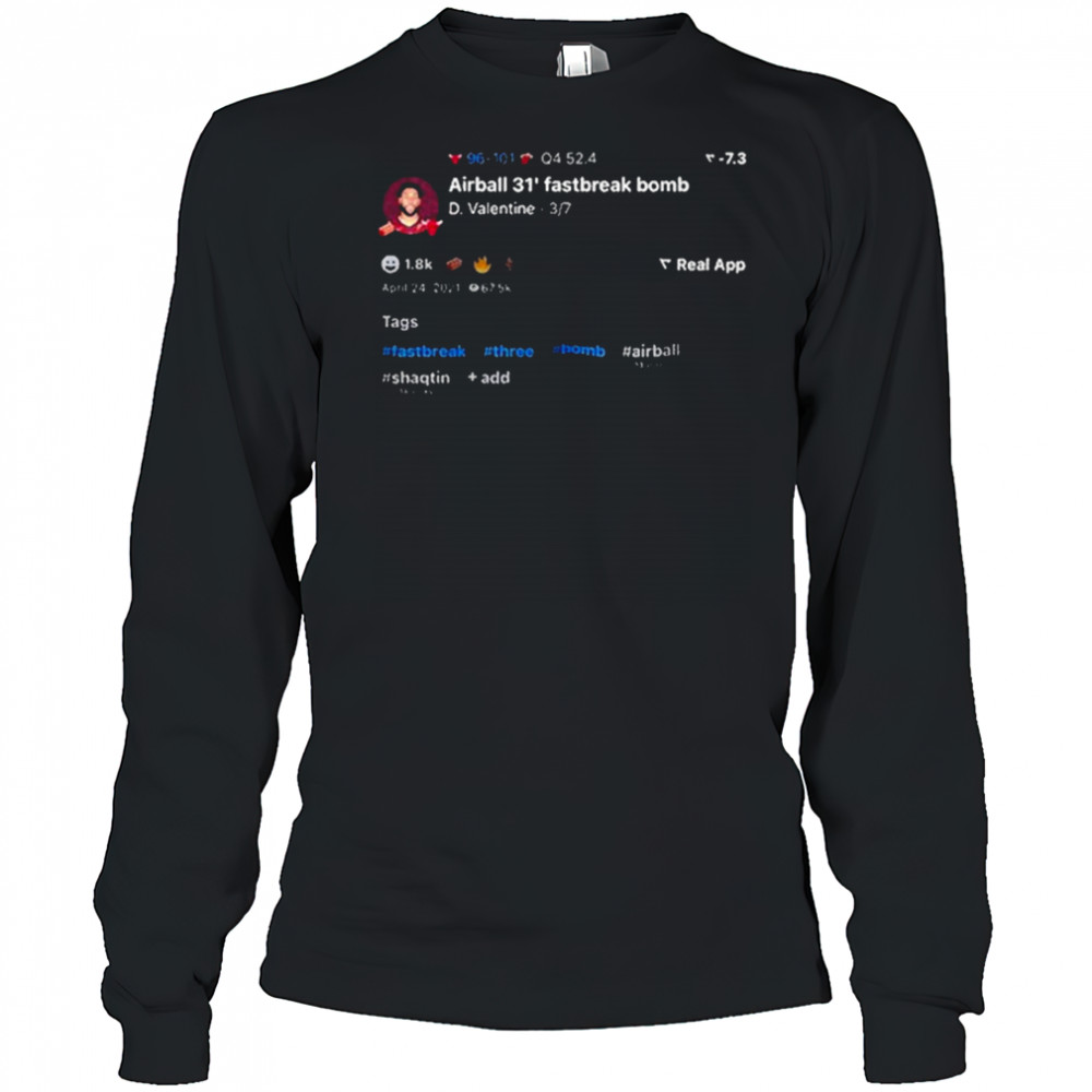 Denzel Valentine Airball 31 Fastbreak Bomb Shirt Long Sleeved