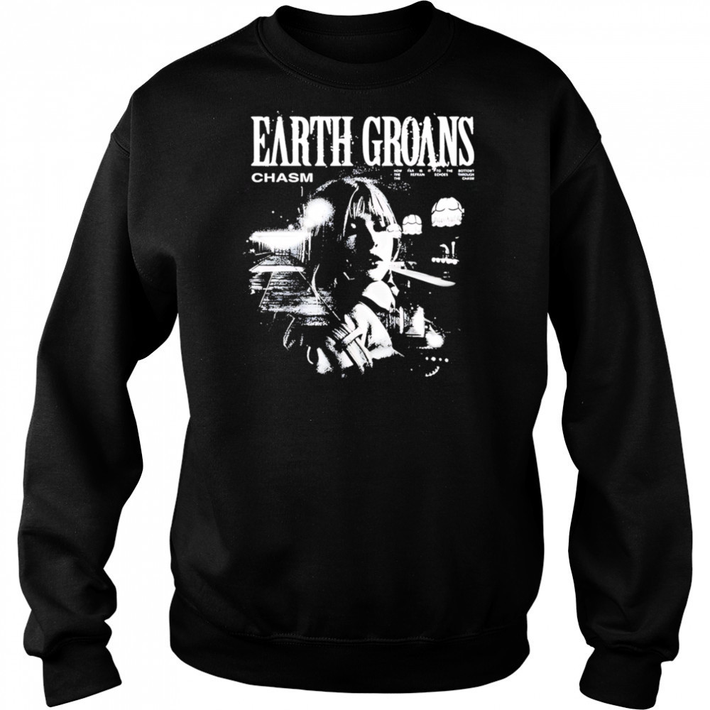 Earth Groans Chasm graphic retro shirt Hoodie
