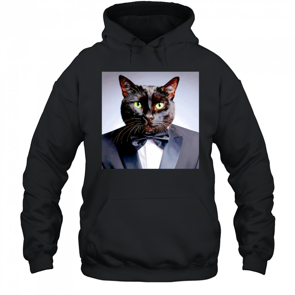 Elegant black cat shirt Hoodie