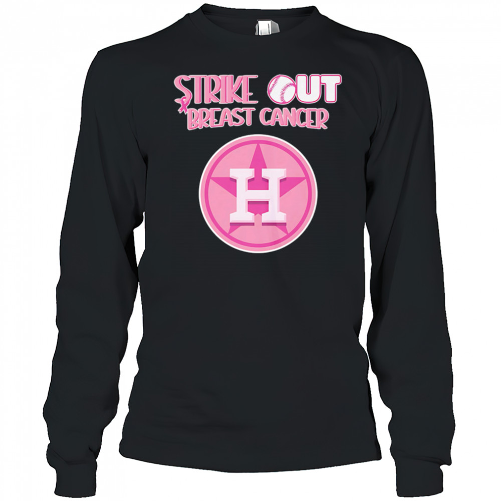 Houston Astros Strike Out Breast Cancer shirt Long Sleeved