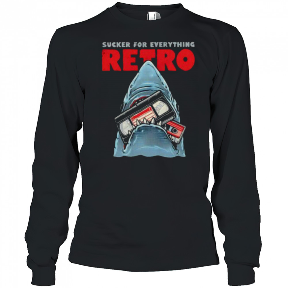 Jaws Shark sucker for everything retro cassette tape shirt Long Sleeved