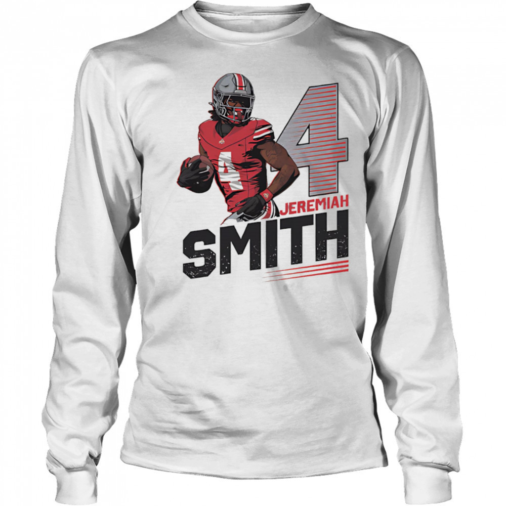 Ohio State Buckeyes #4 Jeremiah Smith big number shirt Long Sleeved