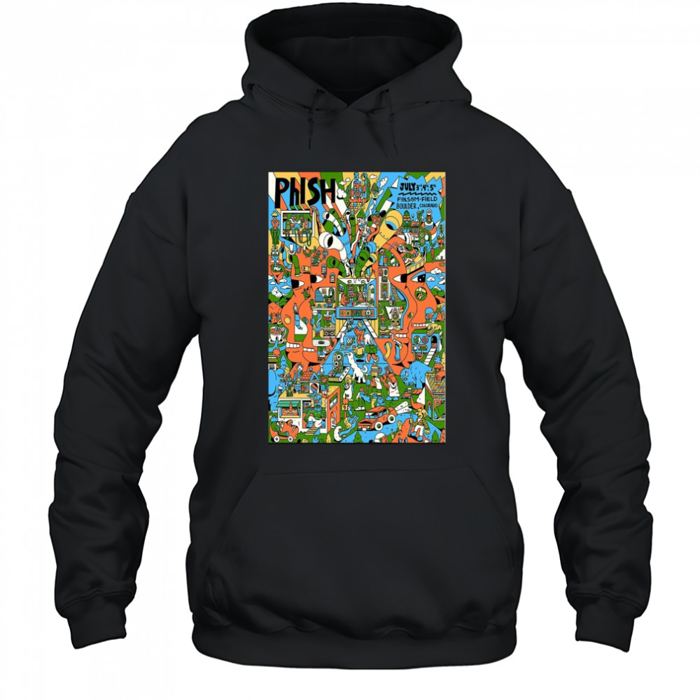 Phish On July 3-5 2025 Folsom Field Show Poster T-Shirt Hoodie