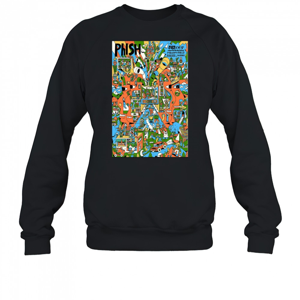 Phish On July 3-5 2025 Folsom Field Show Poster T-Shirt Sweatshirt