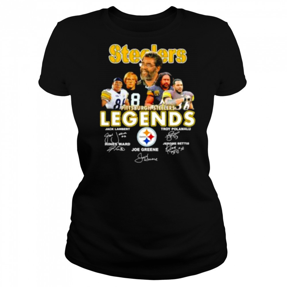 Pittsburgh Steelers Legends Jack Lambert Troy Polamalu Joe Greene signature shirt Women's T-shirt