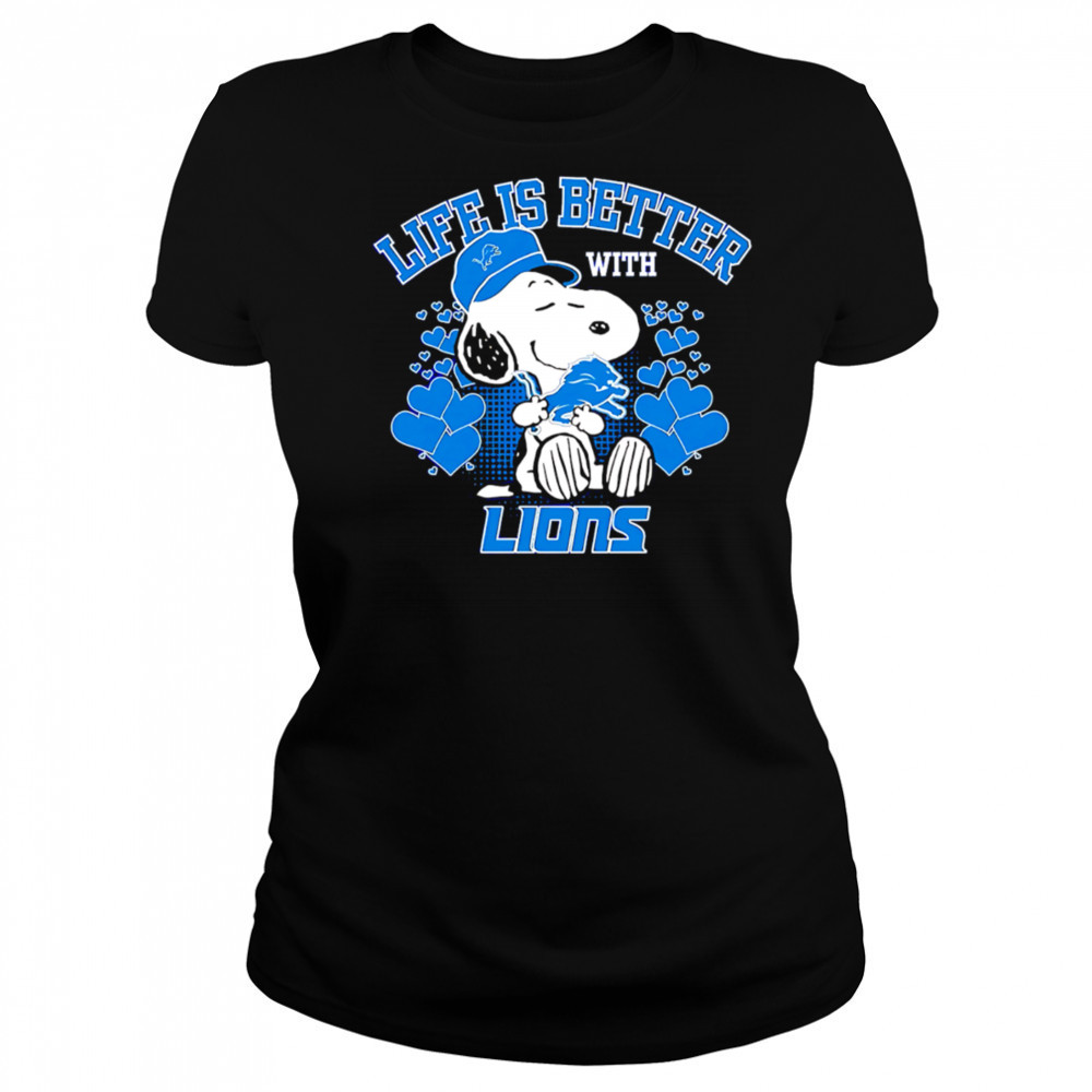 Snoopy Life is better with Detroit Lions shirt Women's T-shirt