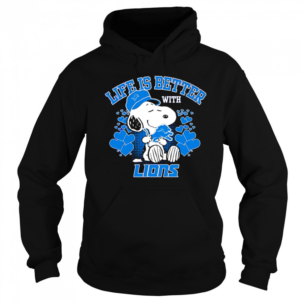 Snoopy Life is better with Detroit Lions shirt Sweatshirt