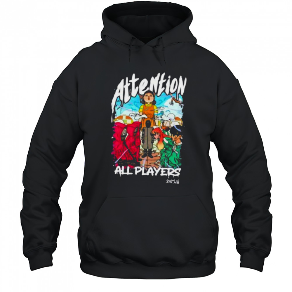 Squid Game 3 attention all players anime shirt Hoodie