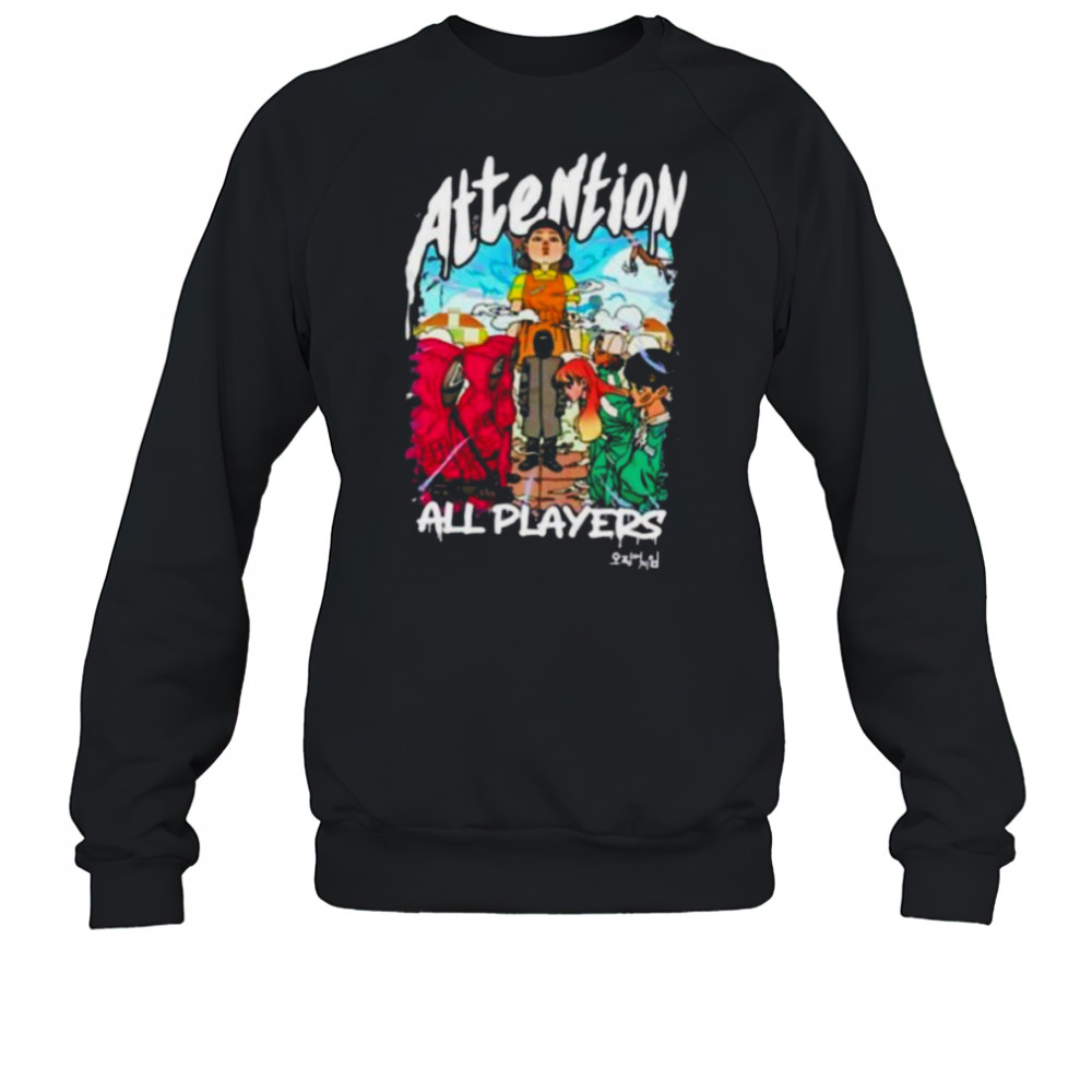 Squid Game 3 attention all players anime shirt Sweatshirt
