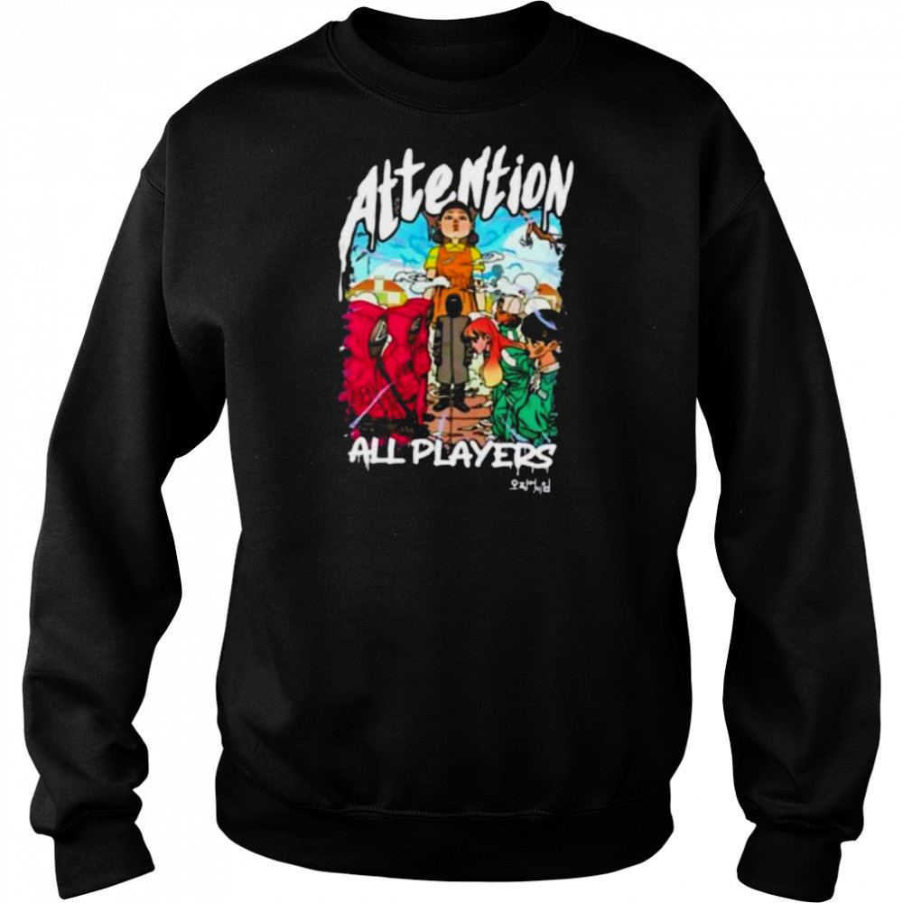 Squid Game 3 attention all players anime shirt Hoodie