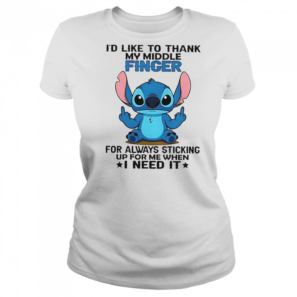 Stitch I’d Like To Thank Finger For Always Sticking Up For Me When I Need It T-Shirt Women's T-shirt