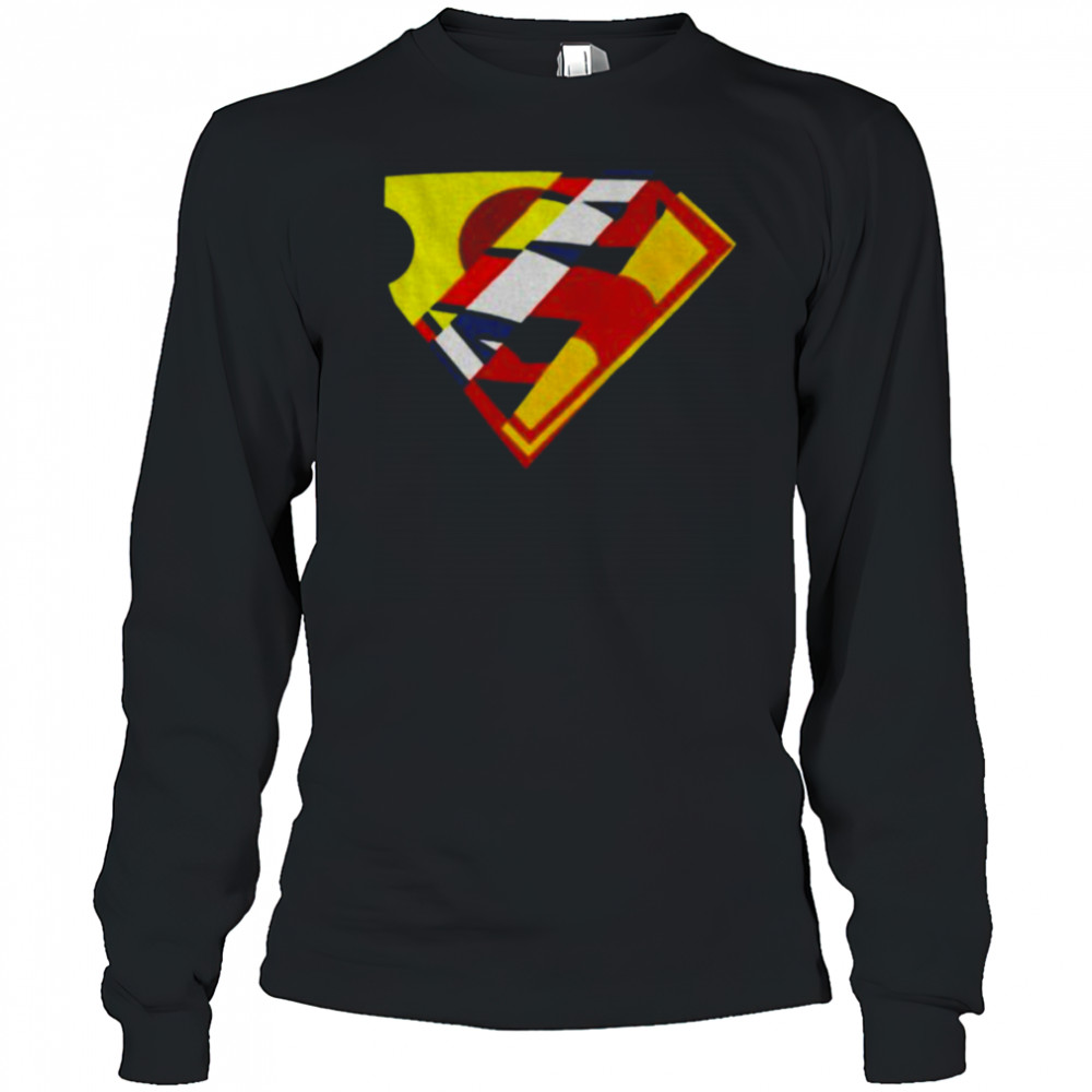 Superman mixed logo shirt Long Sleeved