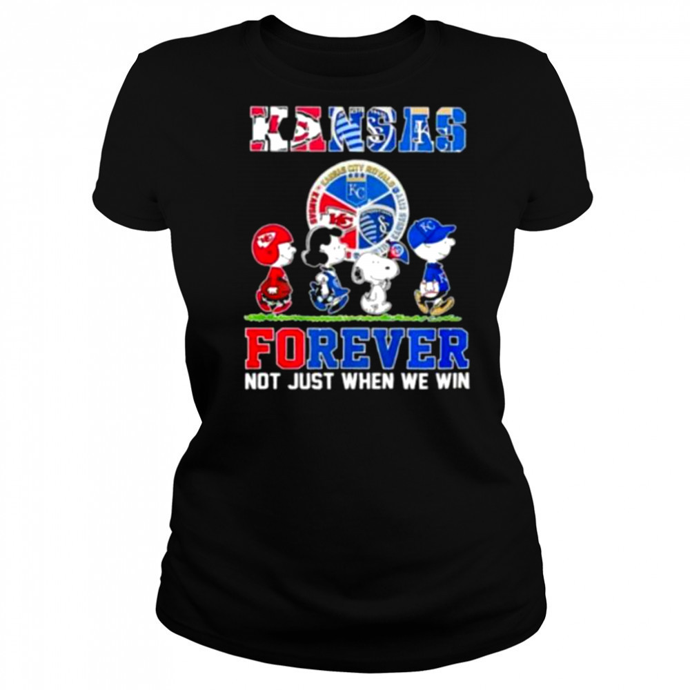 The Peanuts Kansas Sports Teams crossing forever not just when we win shirt Women's T-shirt