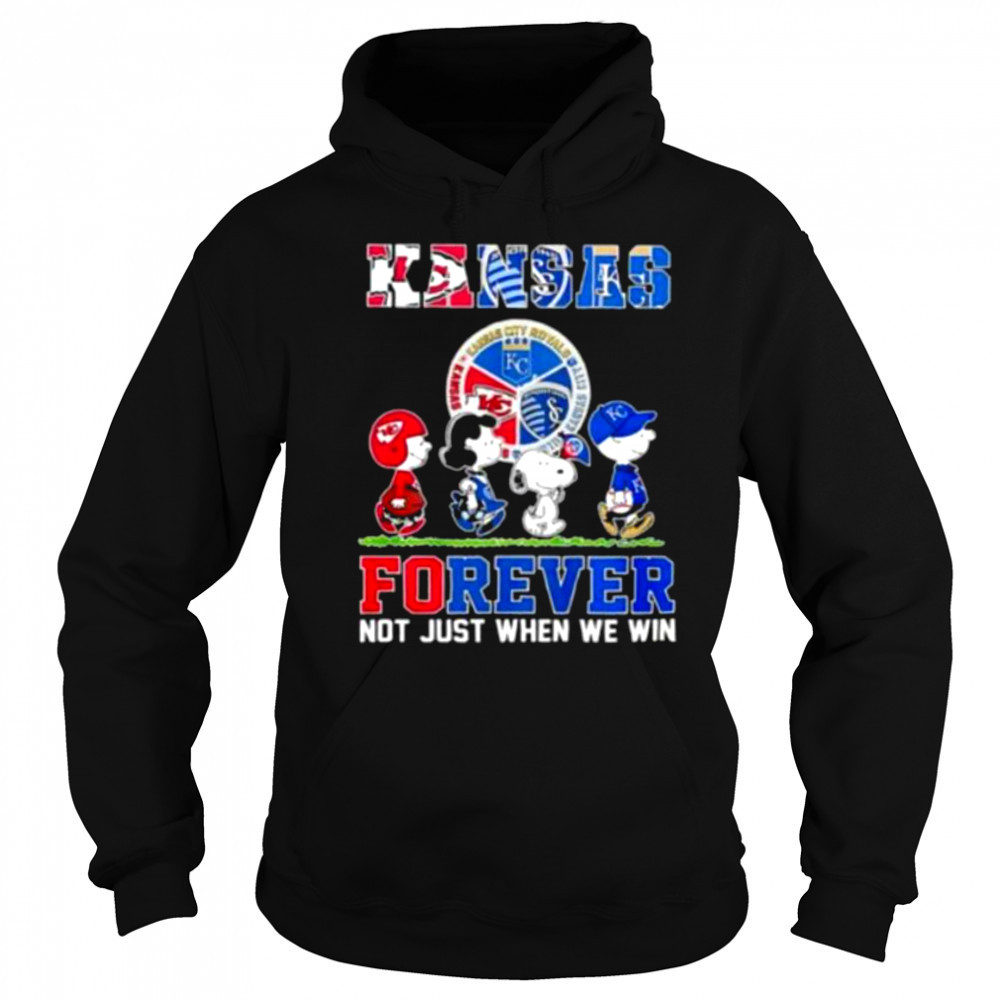 The Peanuts Kansas Sports Teams crossing forever not just when we win shirt Sweatshirt