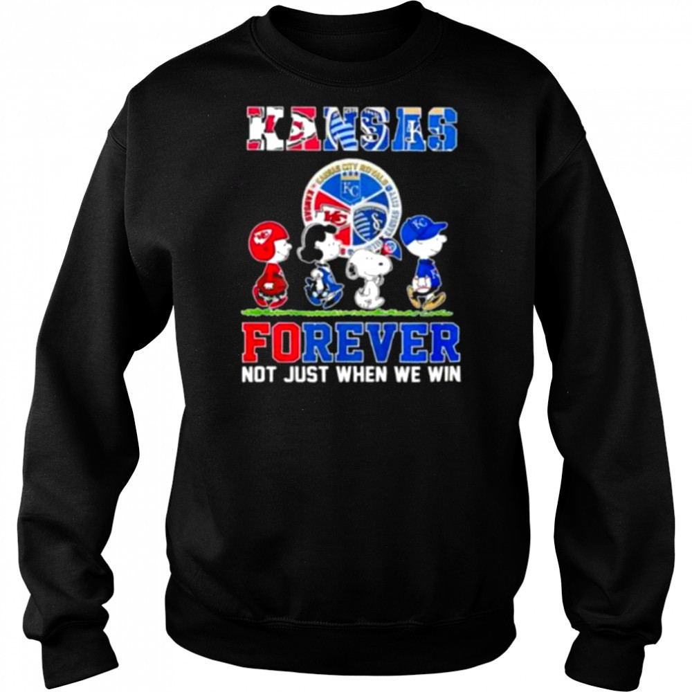The Peanuts Kansas Sports Teams crossing forever not just when we win shirt Hoodie